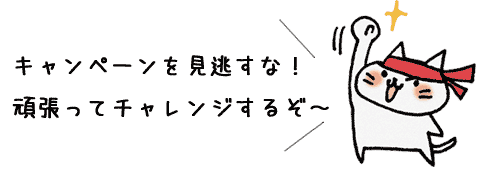 キャンペーン情報を見逃すな！頑張ってチャレンジしよう