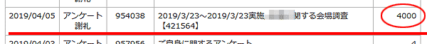 マイクロミル会場調査ポイント加算