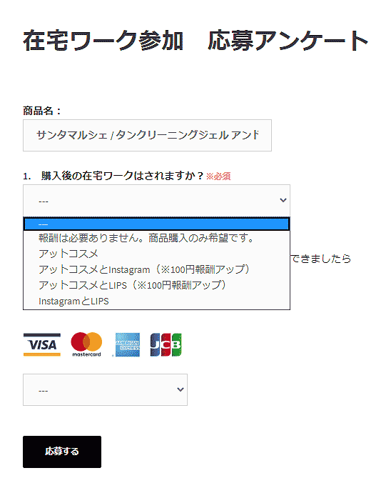 werkの在宅ワーク参加応募アンケート