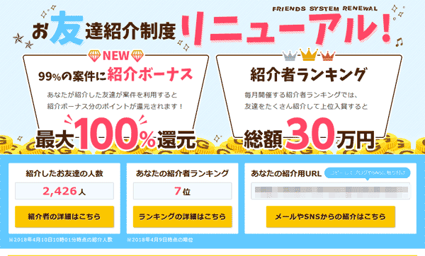 GetMoney!ゲットマネー(げっとま）お友達紹介制度リニューアル