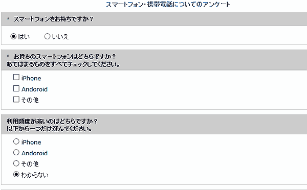 テスラボのアンケート内容