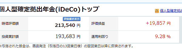 1月14日拠出年金の損益