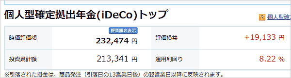 2月26日のiDeCoの損益