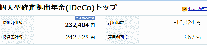 2020年5月26日のiDeCoの損益