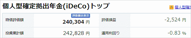 2020年6月2日のiDeCoの損益